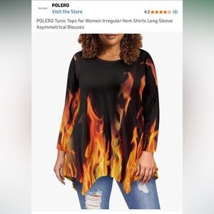 POLERO Fire Long Sleeve Tunic XXL